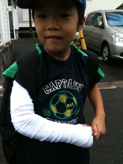 怪我の後、初登園