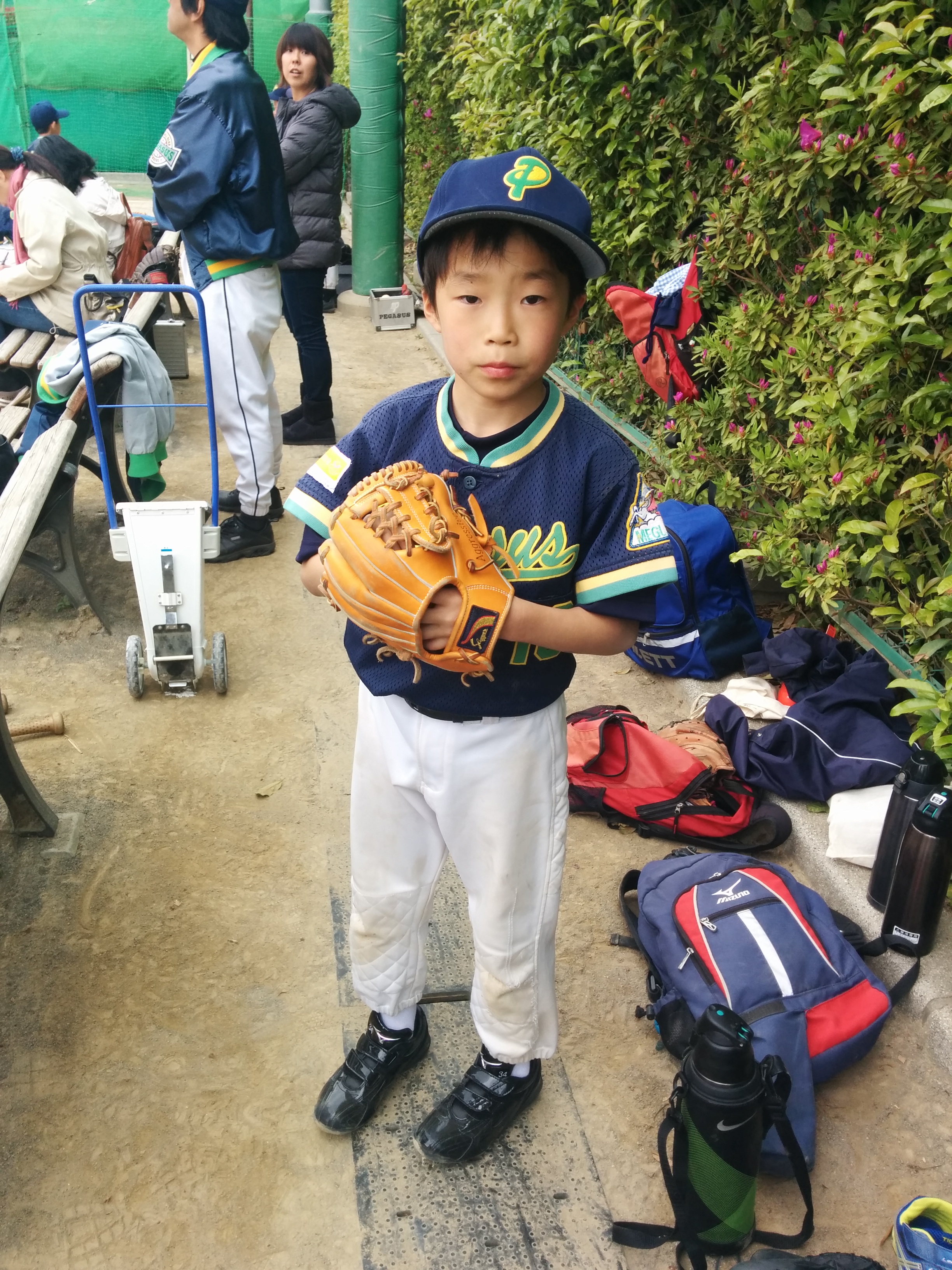 野球の試合に出た