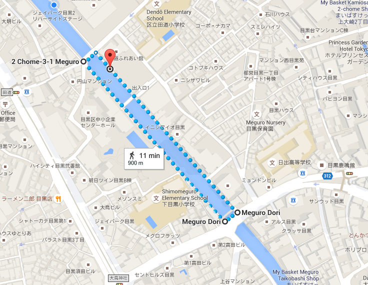 目黒川一周 3分39秒